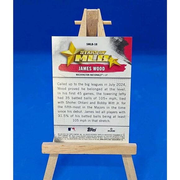 2025 Topps Series 1 - Stars of Mlb James Wood #SMLB-18 (RC) - Picture 6 of 7